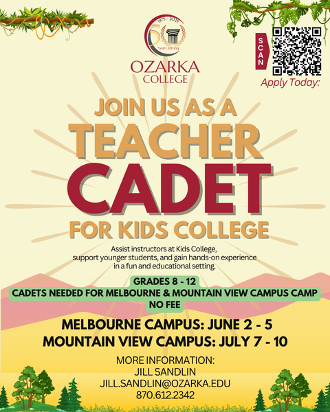 Teacher Cadet program offered for Kids College