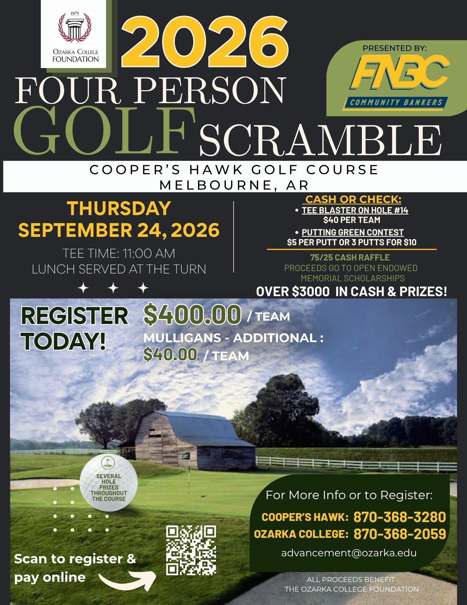FNBC Bank Returns as Presenting Sponsor for Ozarka College Foundation Golf Tournament